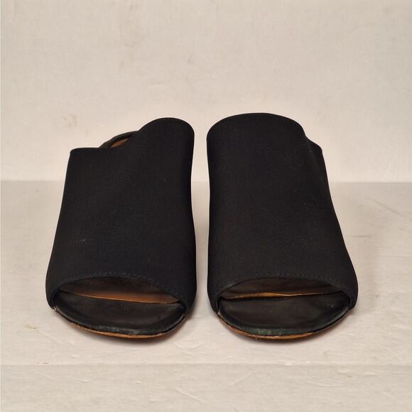 Donald J Pliner Ellis Sandals 7.5 Black Block‎ Heel Open Toe Slip On Slide Mule - Picture 3 of 9